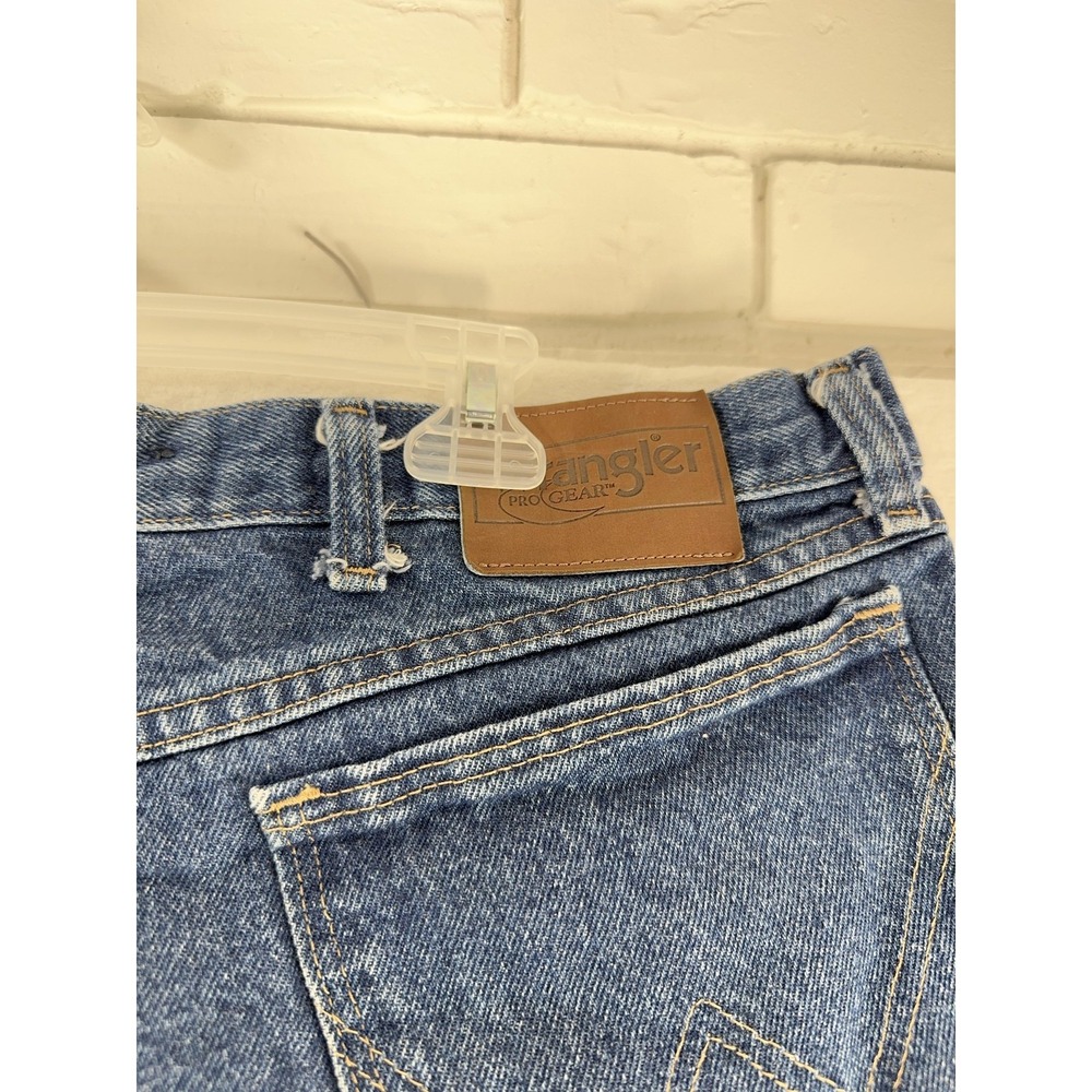 Wrangler Pro Gear Jeans Mens 40x30 Blue Denim Brown Canvas Work Pants - Picture 5 of 6